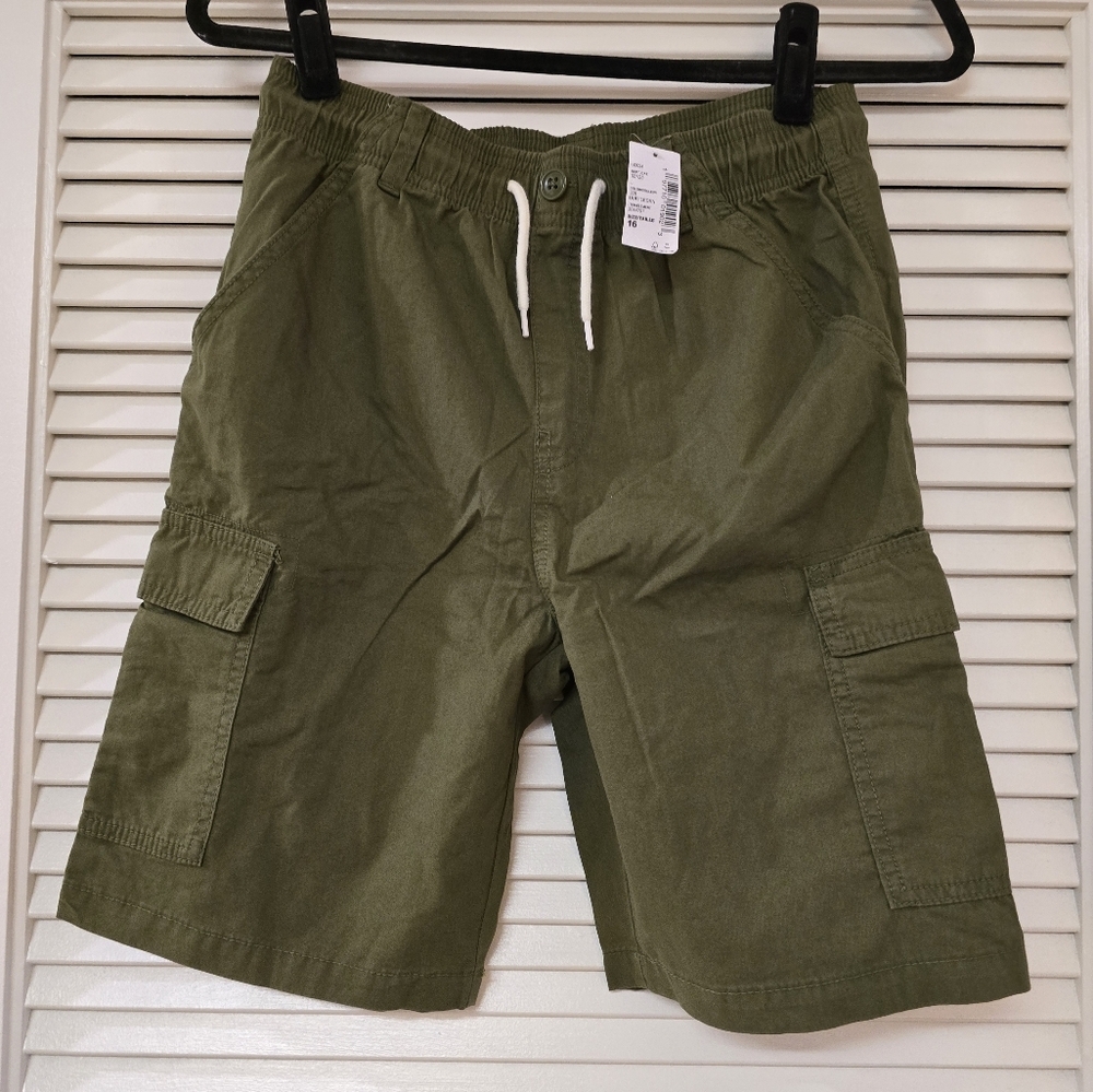 The Children's Place - (NWT) Boy's 100% Cotton Olive Green Slim Fit Cargo Shorts